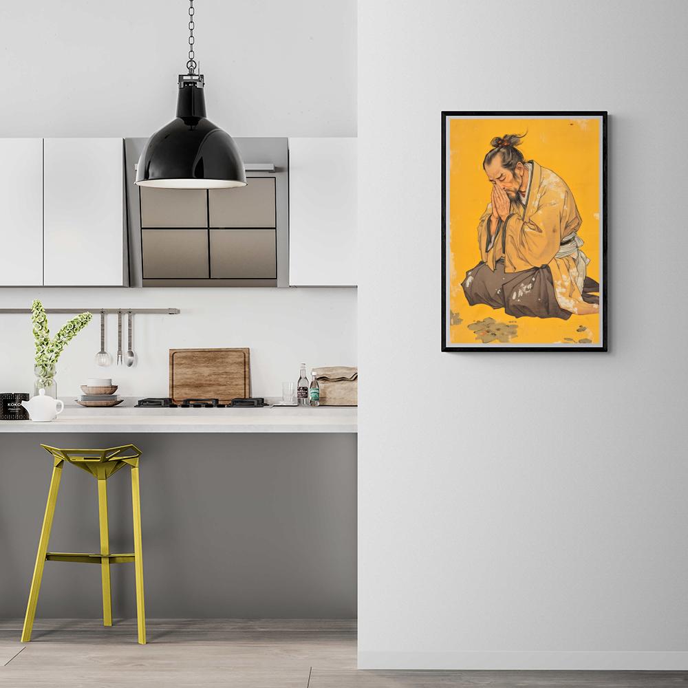 Hombre Hokusai en un interior