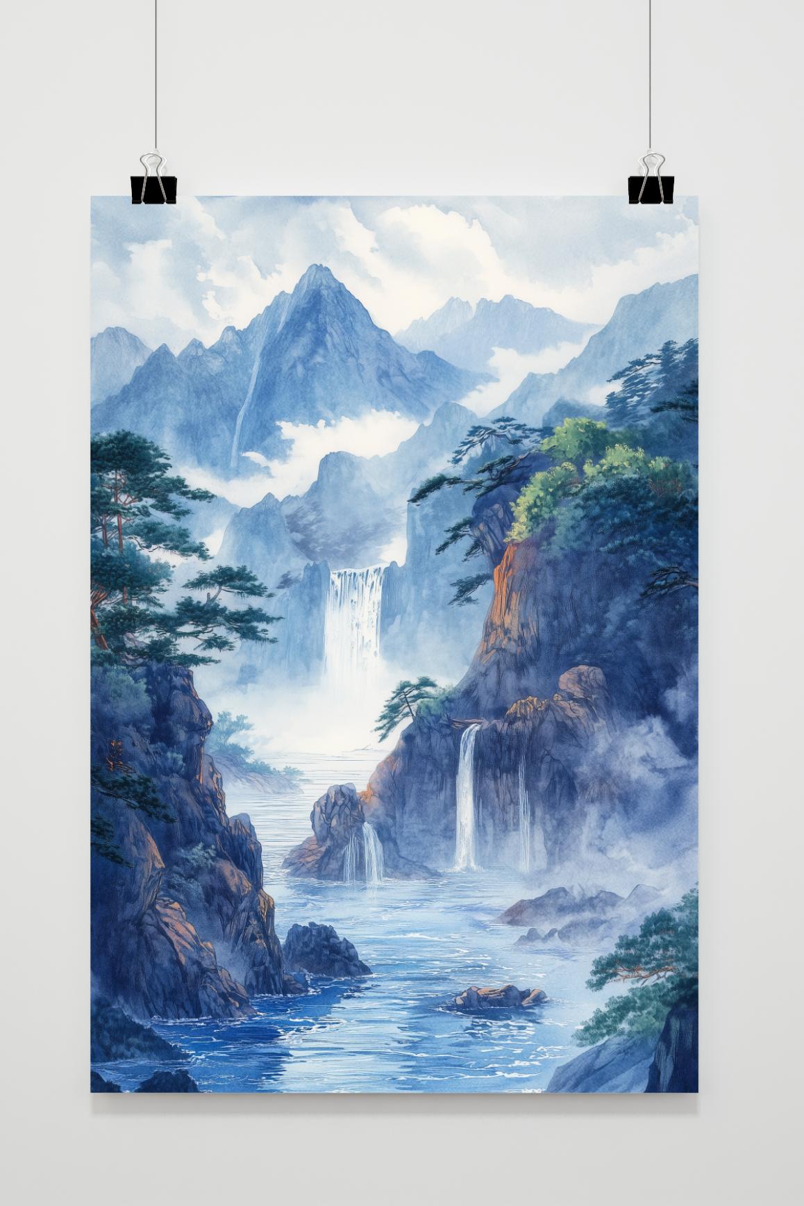 Affiche Berg Hokusai de 25 Artstreet