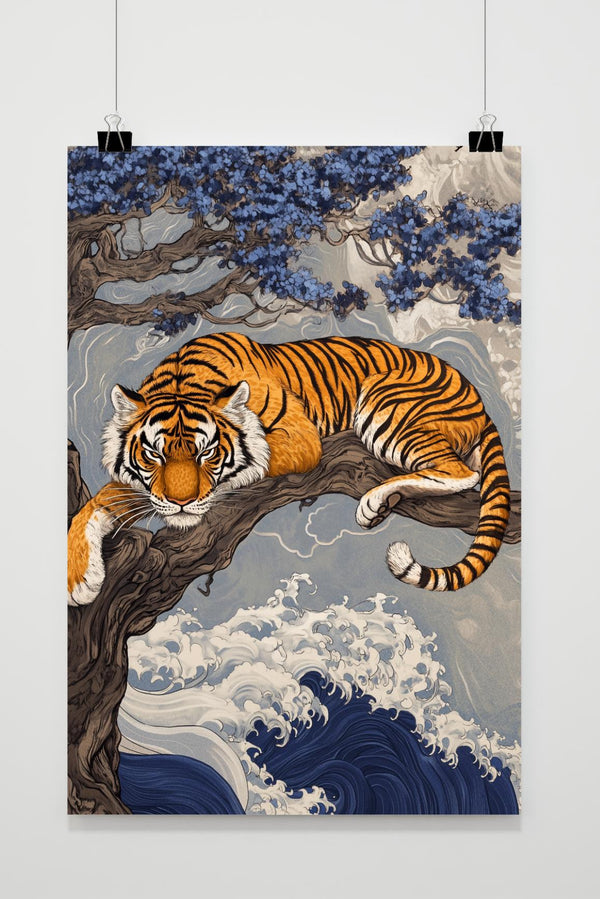 Tijger Hokusai poster