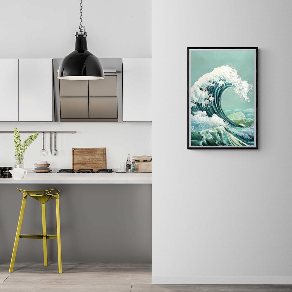 Vagues Hokusai dans un intérieur