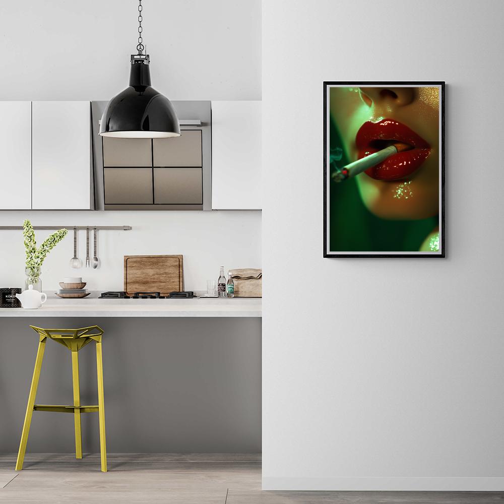 Lèvres Cigarette dans un intérieur