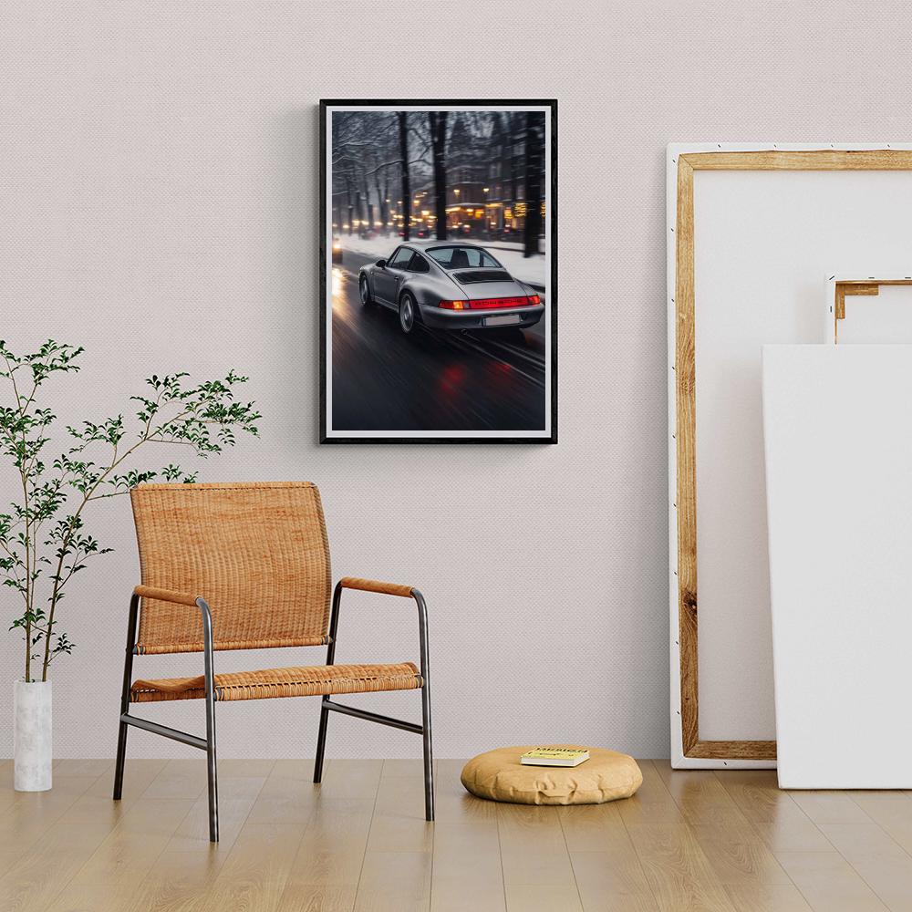 Porsche en un interior