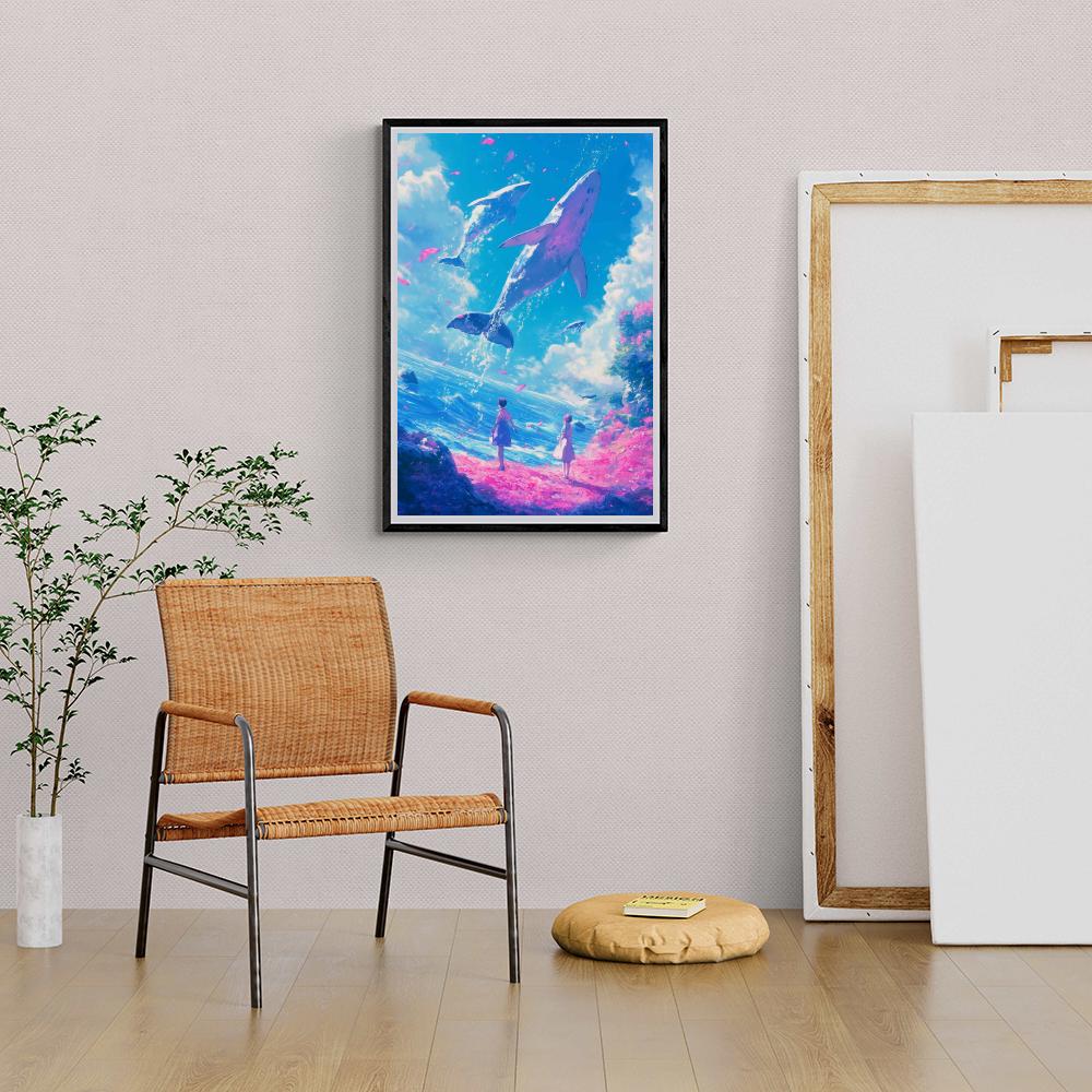 Baleines dans un intérieur