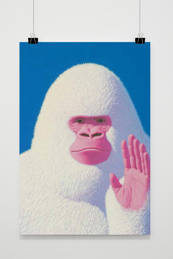 Póster Mono Blanco