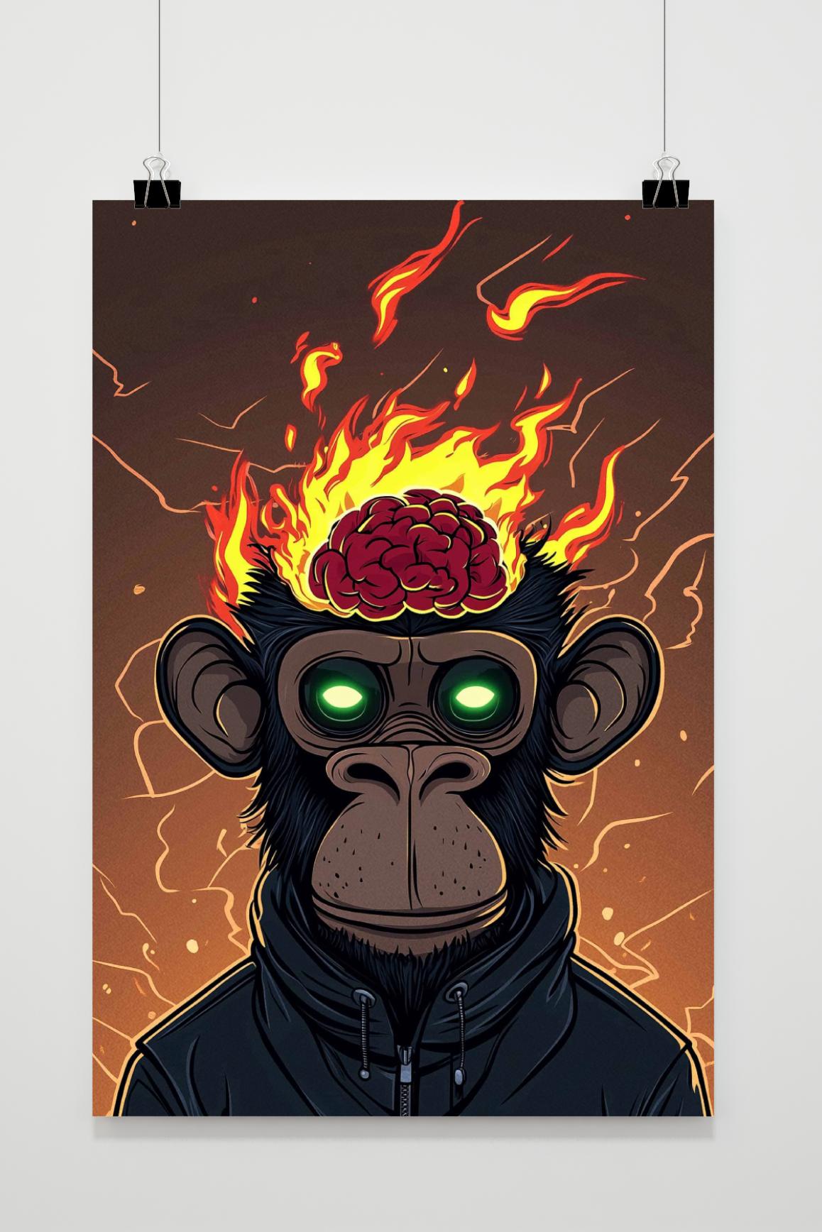 Affiche Singe Cerveau de 25 Artstreet