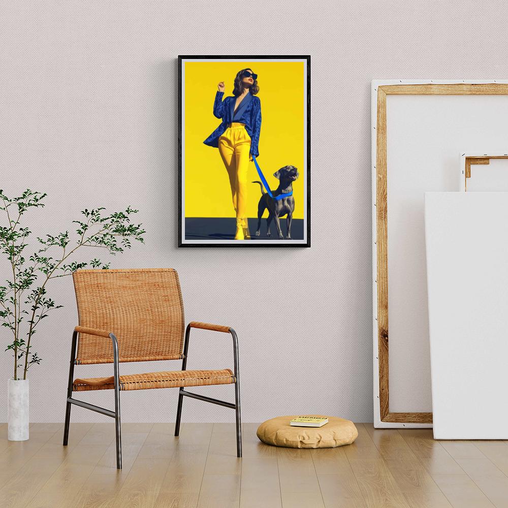 Femme Chien dans un intérieur