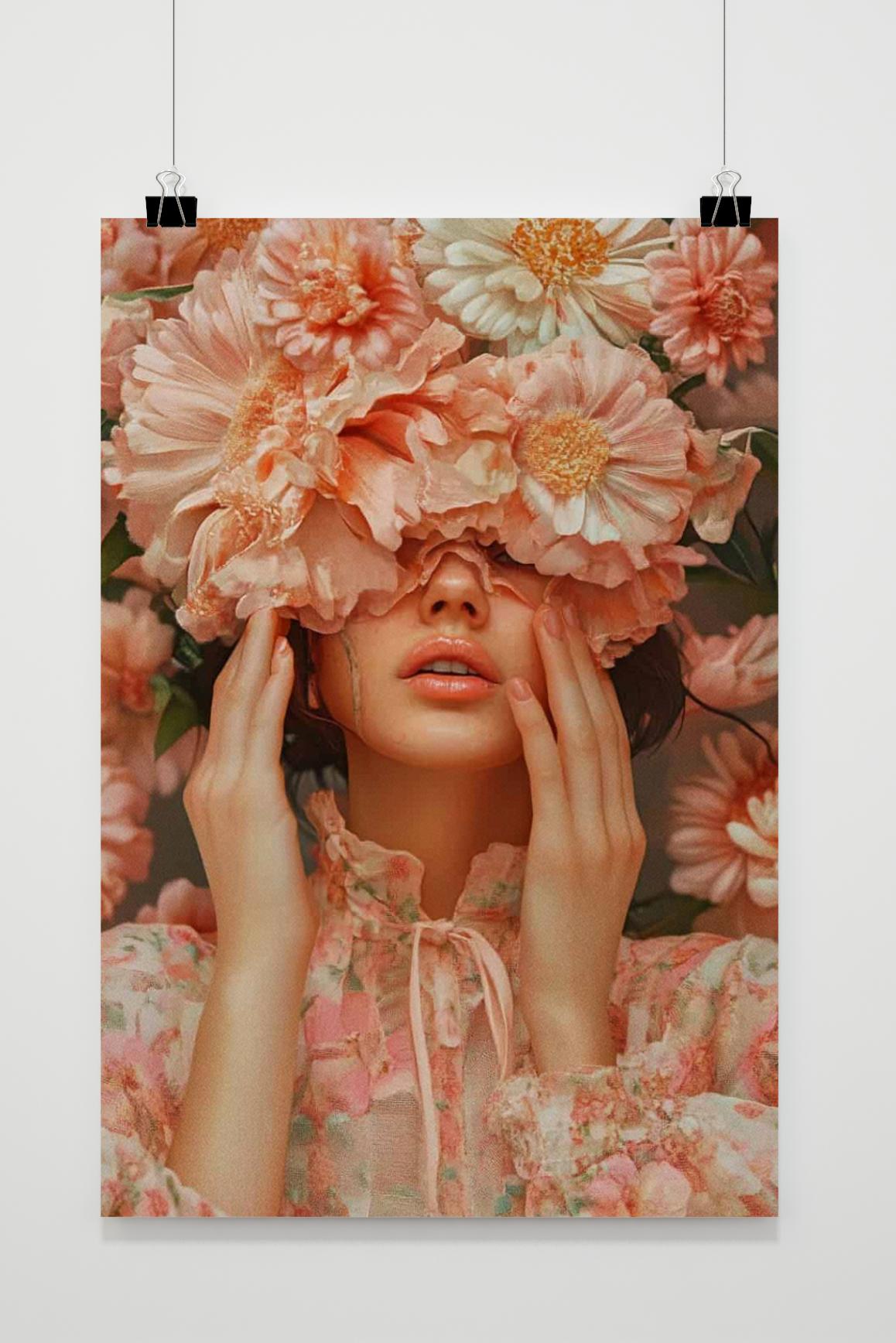 Affiche Femme Fleurs de 25 Artstreet