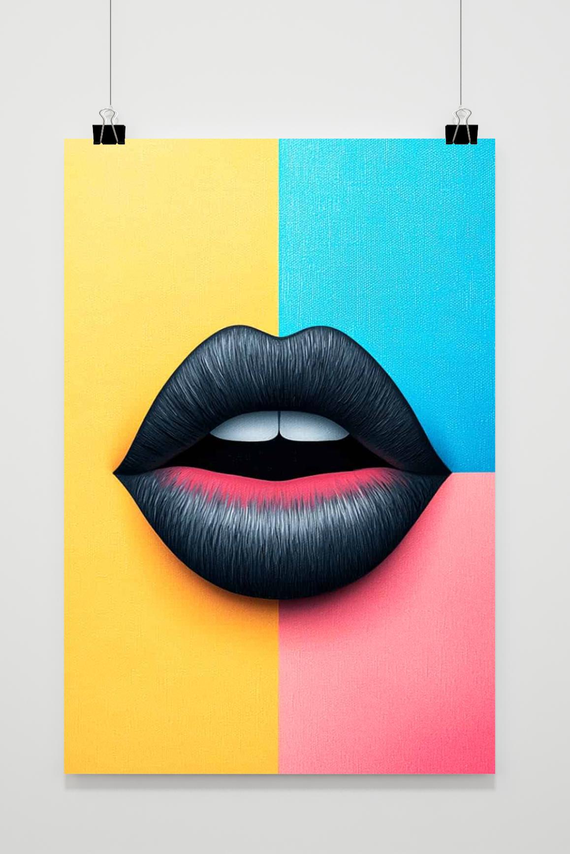 Affiche Lèvres Noires de 25 Artstreet