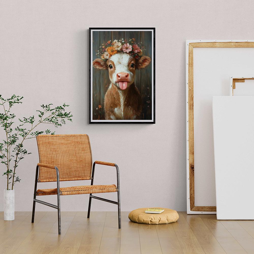 Jolie Vache dans un intérieur