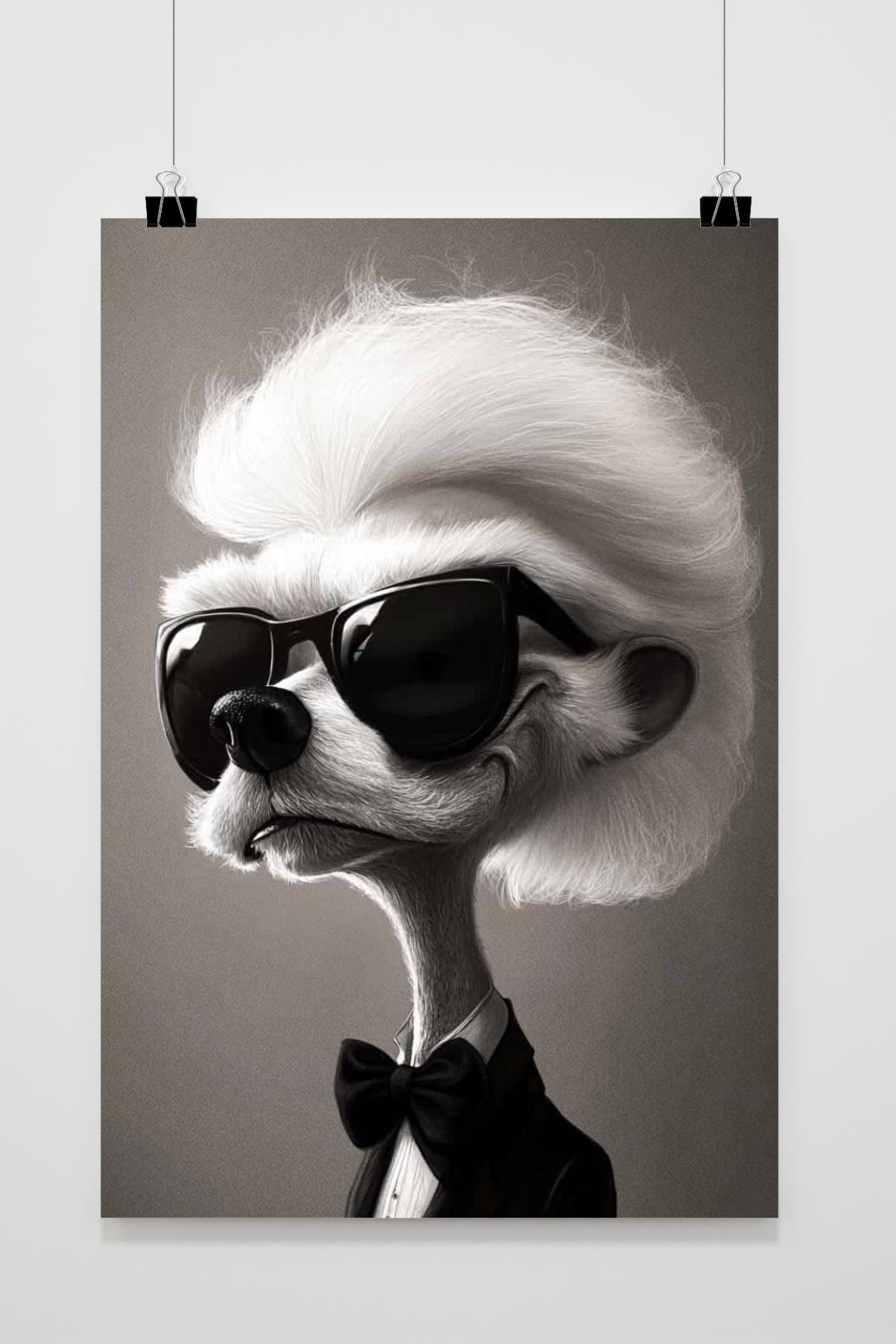 Affiche Chien Karl Lagerfeld de 25 Artstreet