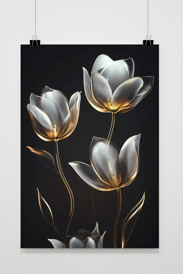 Póster Tulipanes en Vaso