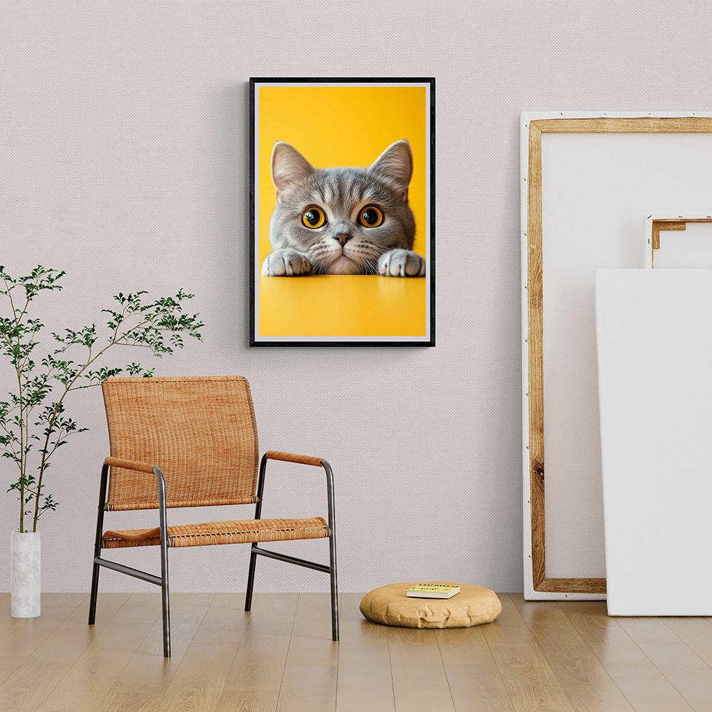 Chat Gris dans un intérieur