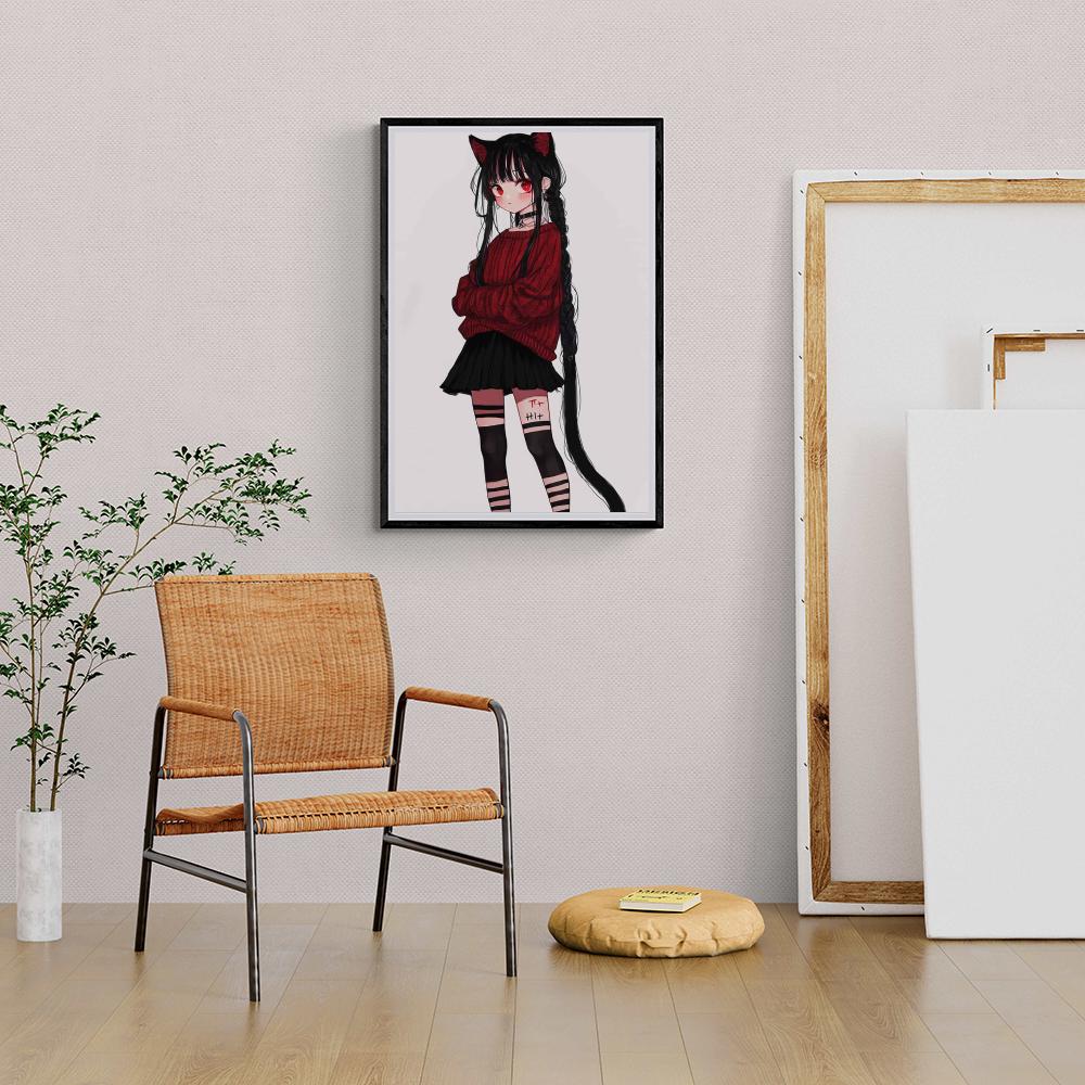 Fille Chat Anime dans un intérieur