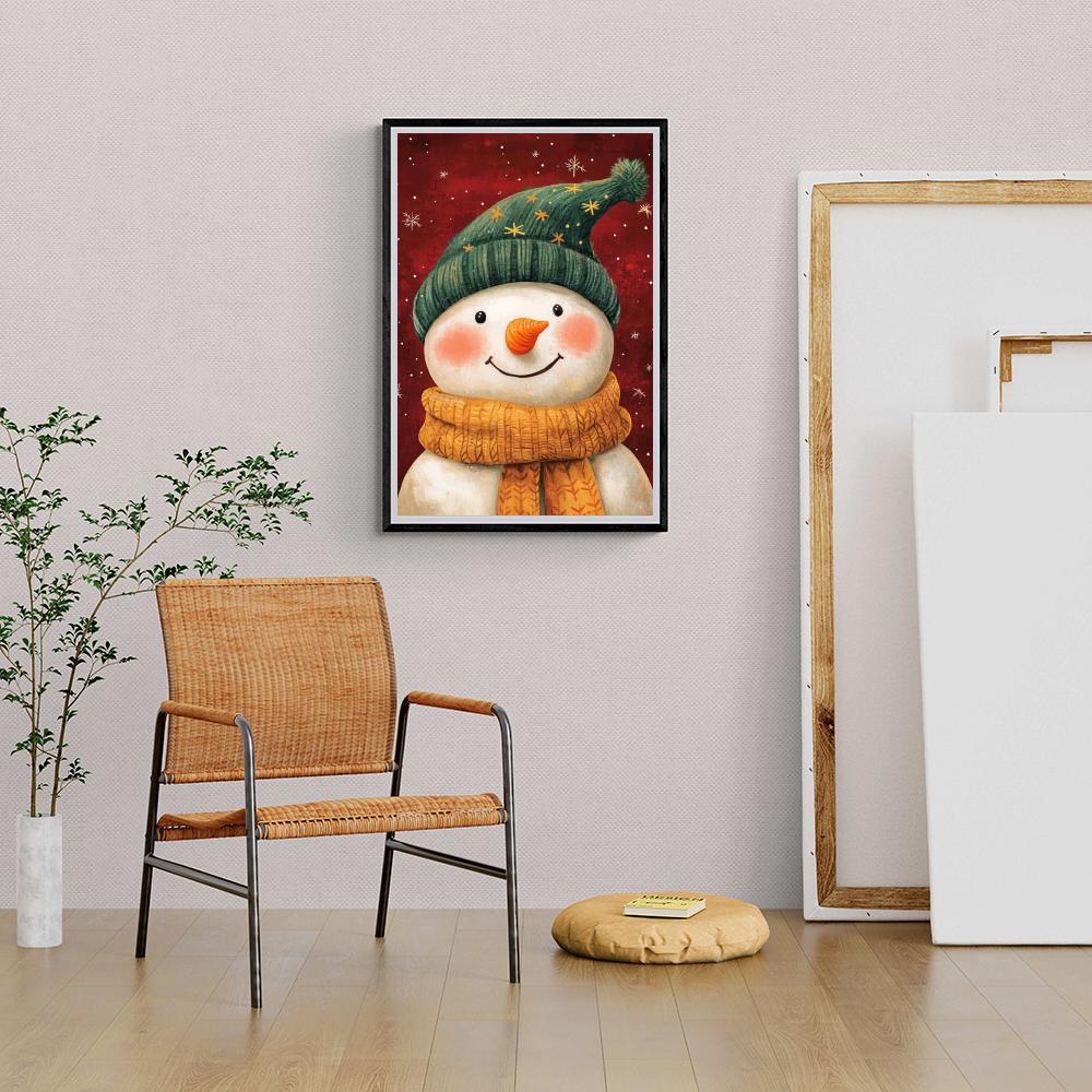 Muñeco de Nieve con Jersey en un interior