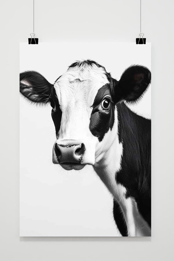 Affiche Vache Noir et Blanc