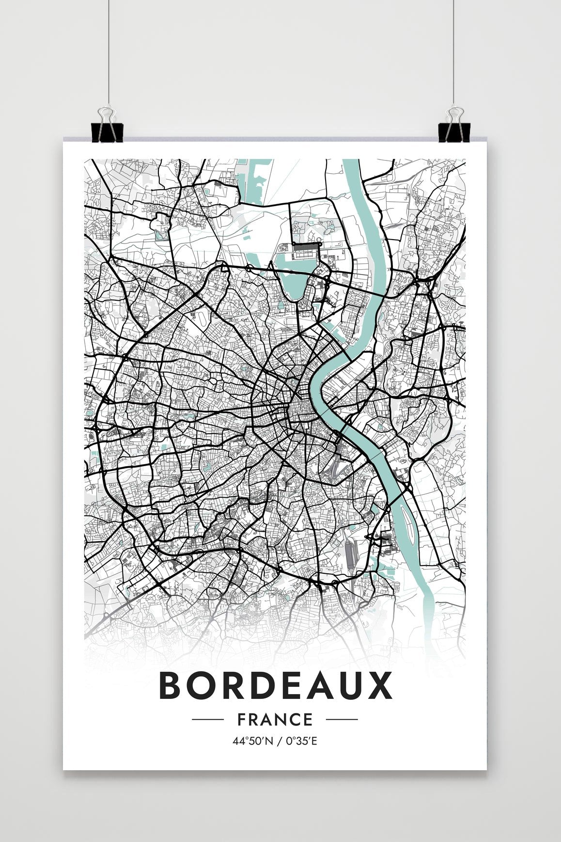 Affiche Bordeaux Carte France de 25 Artstreet
