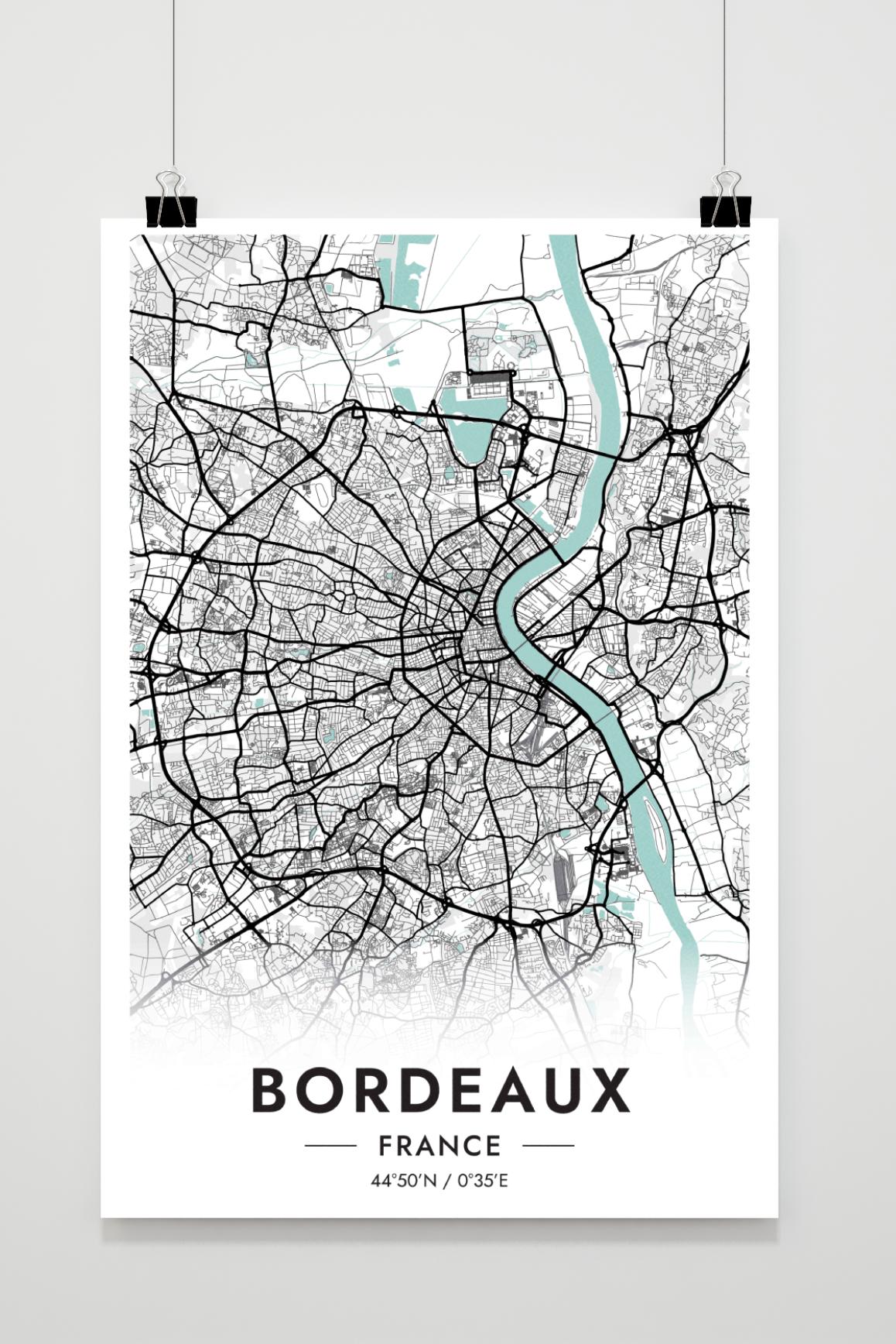 Bordeaux Carte France dans un intérieur