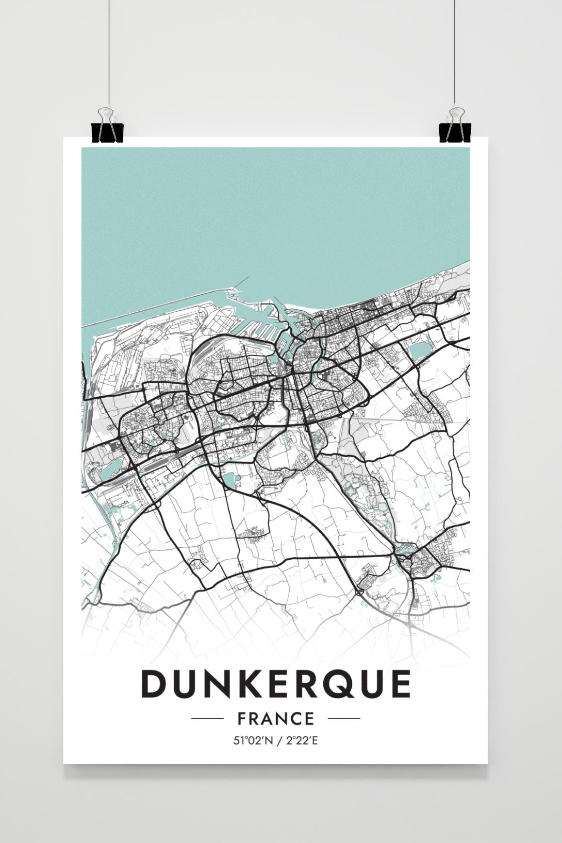 Dunkerque Carte France dans un intérieur