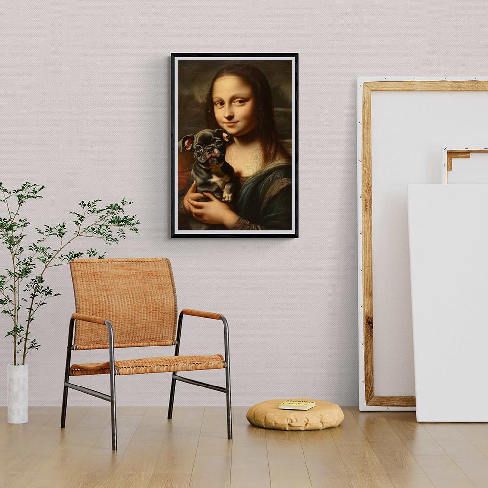 Mona Lisa Bulldog dans un intérieur