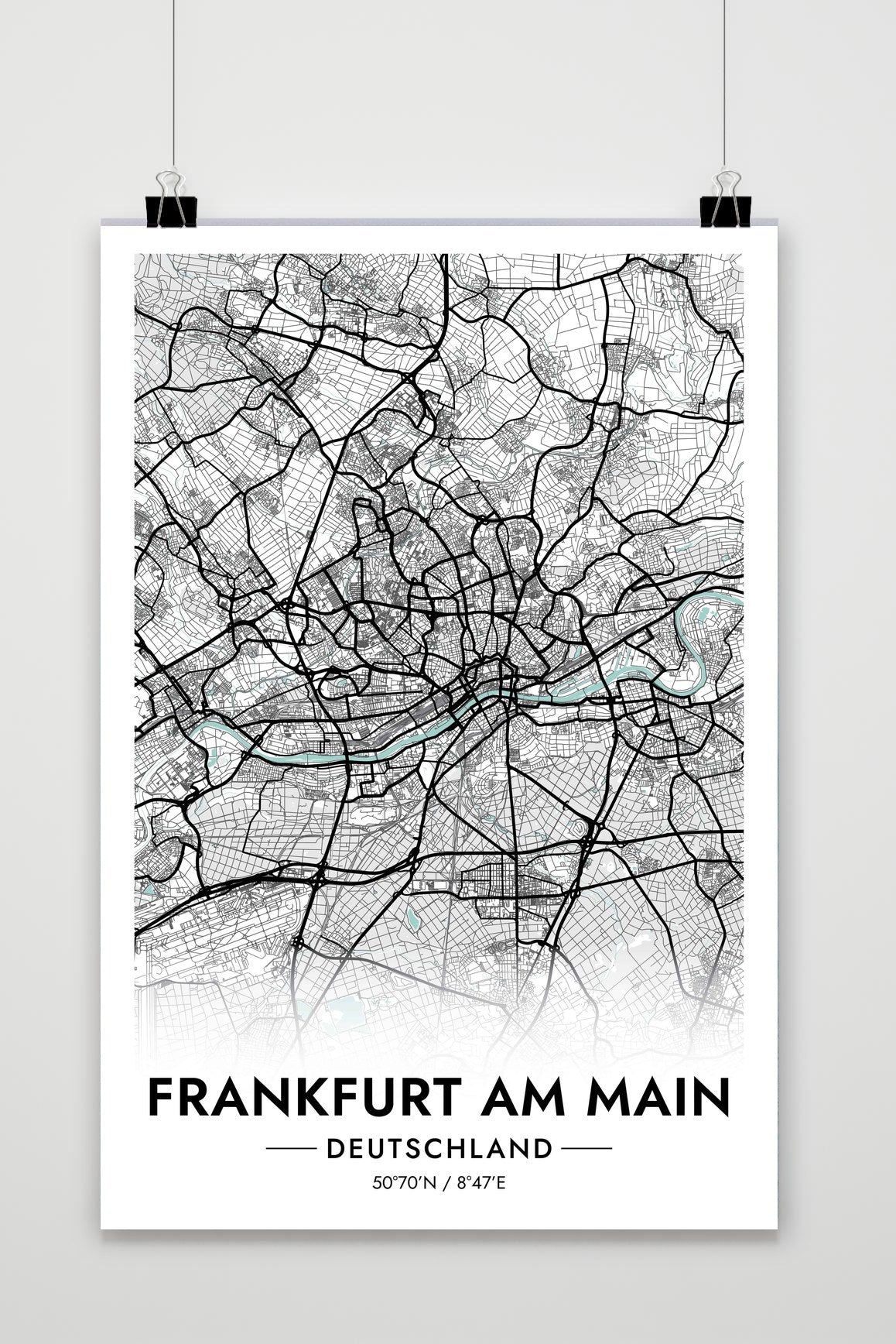 Frankfurt Kaart Duitsland poster