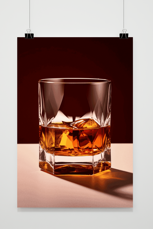 Póster Vaso de Whiskey Elegante