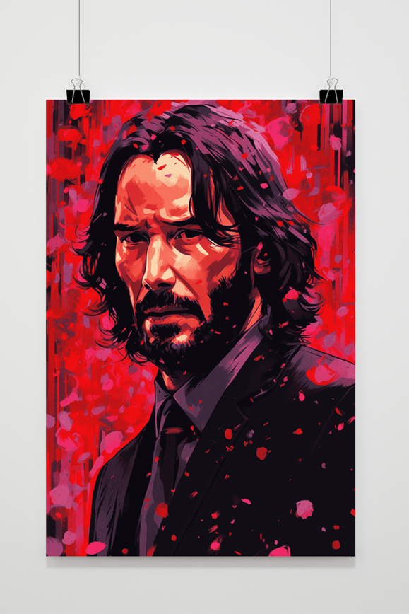 Póster John Wick Rojo de 25 Artstreet