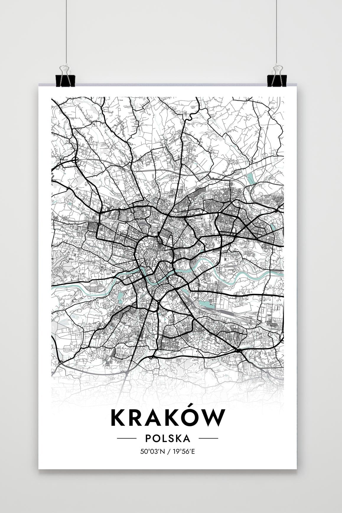 Affiche Cracovie Carte Pologne de 25 Artstreet