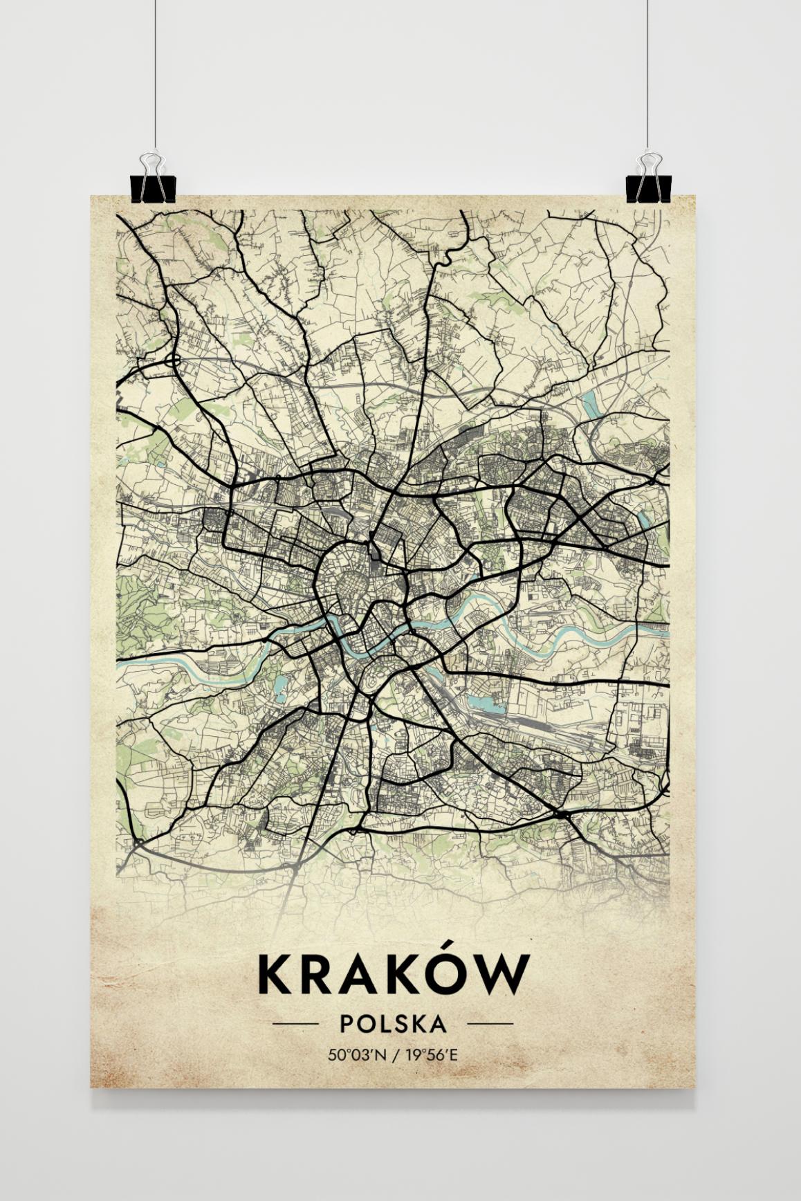 Krakow Map Poland