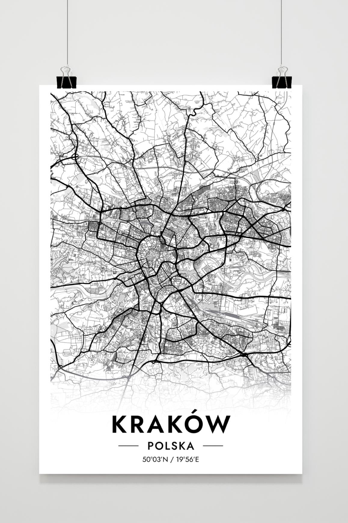 Krakow Map Poland