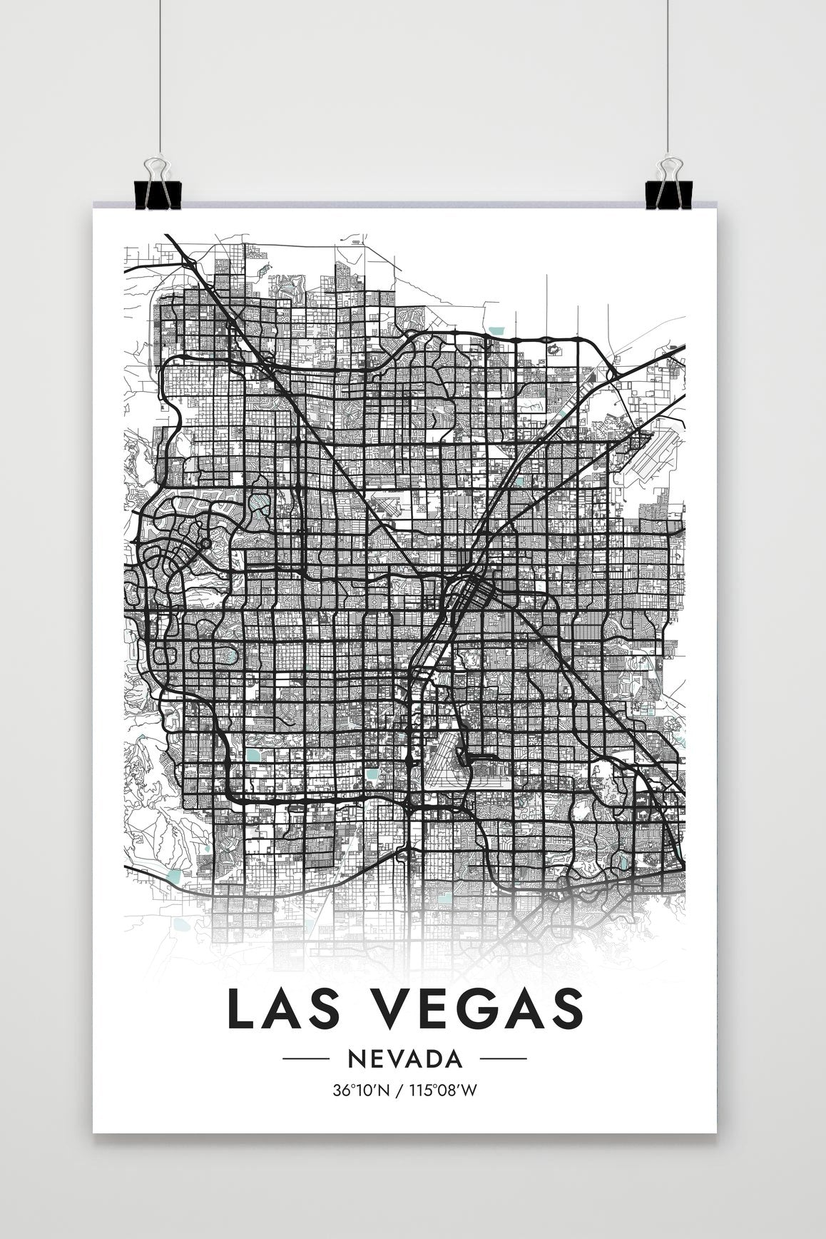 Affiche Las Vegas Carte Nevada de 25 Artstreet