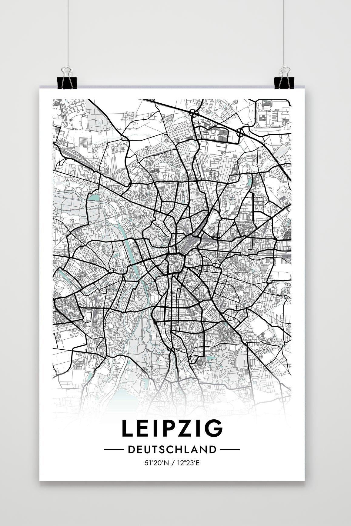 Affiche Leipzig Carte Allemagne de 25 Artstreet