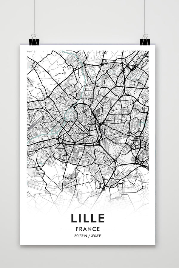 Lille Kaart Frankrijk poster