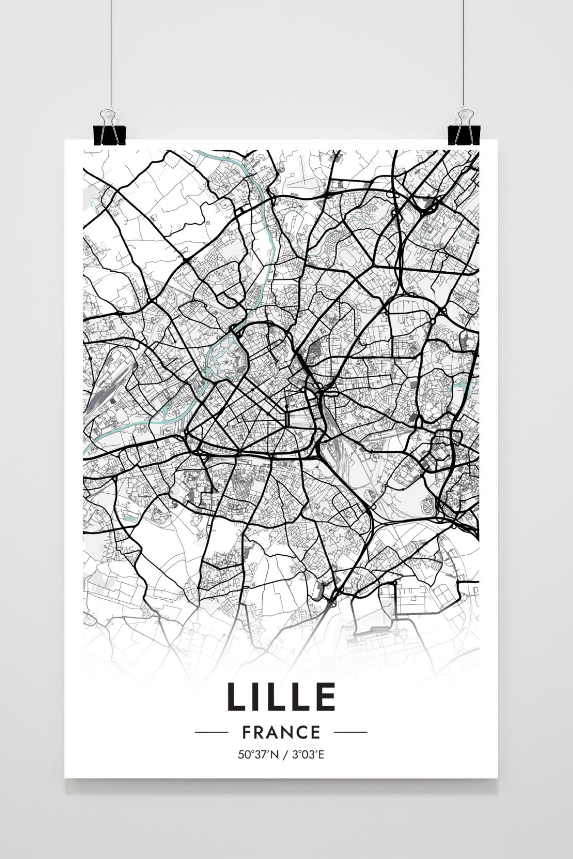 Lille Carte France dans un intérieur