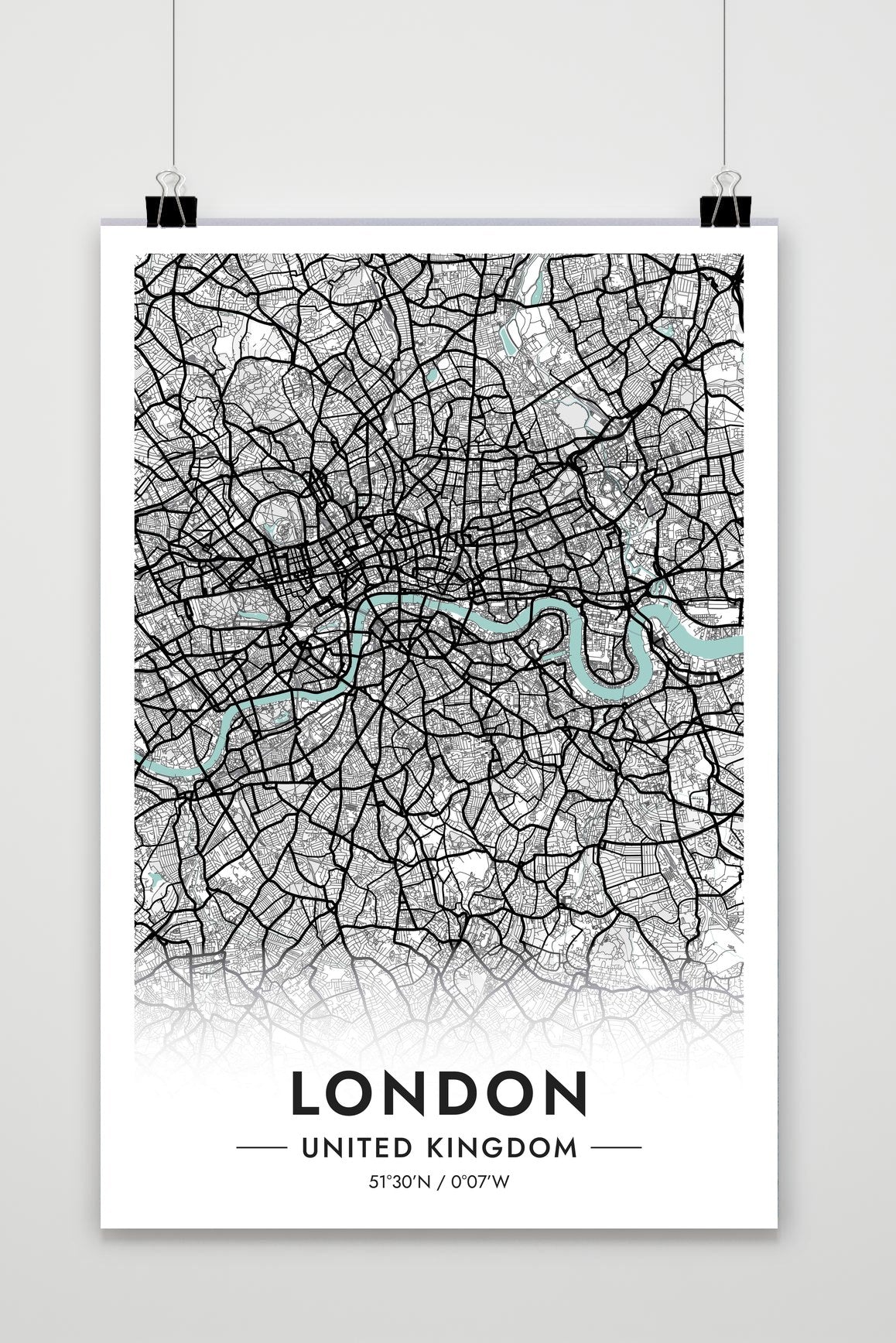 Affiche Londres Carte Royaume-Uni de 25 Artstreet