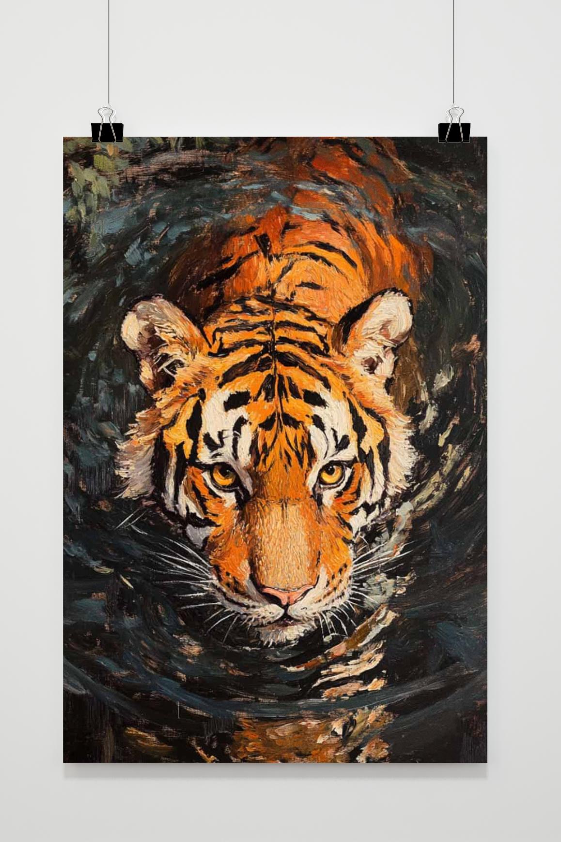 Affiche Tigre Aquarelle de 25 Artstreet