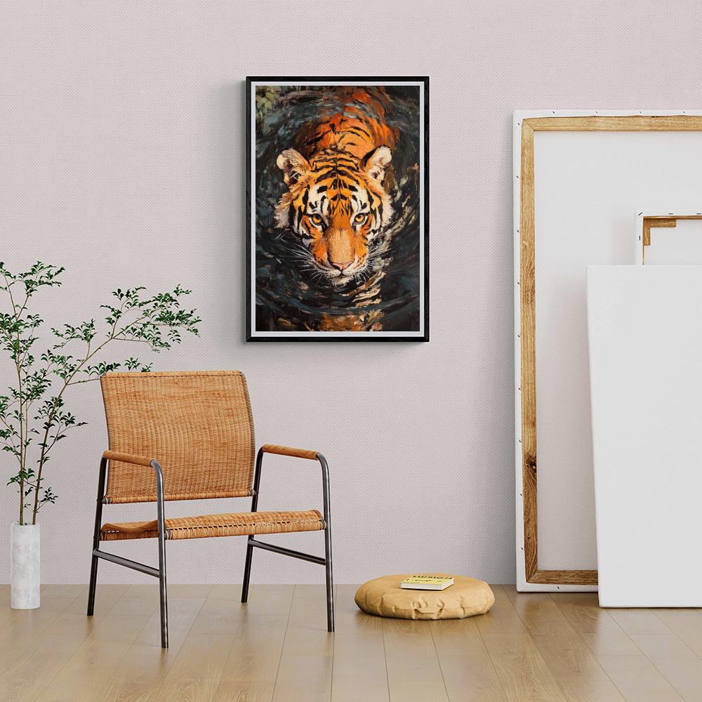 Tigre Aquarelle dans un intérieur