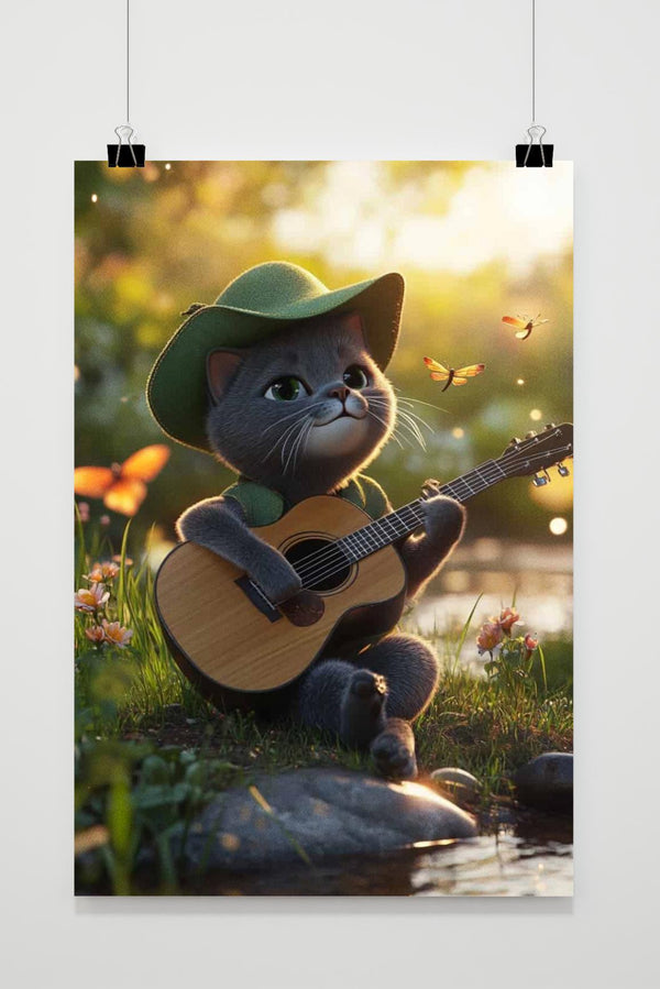 Katze Gitarre Poster