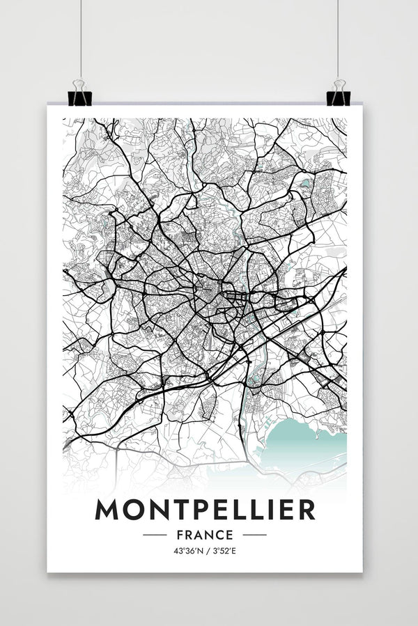 Affiche Montpellier Carte France