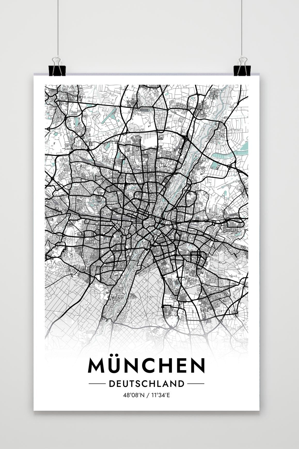 Affiche Munich Carte Allemagne de 25 Artstreet