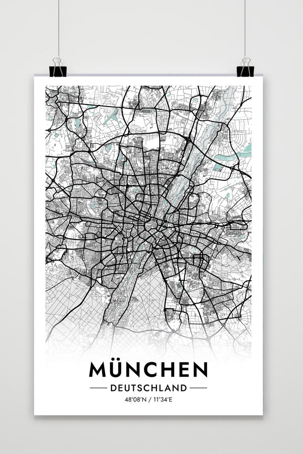 Affiche Munich Carte Allemagne