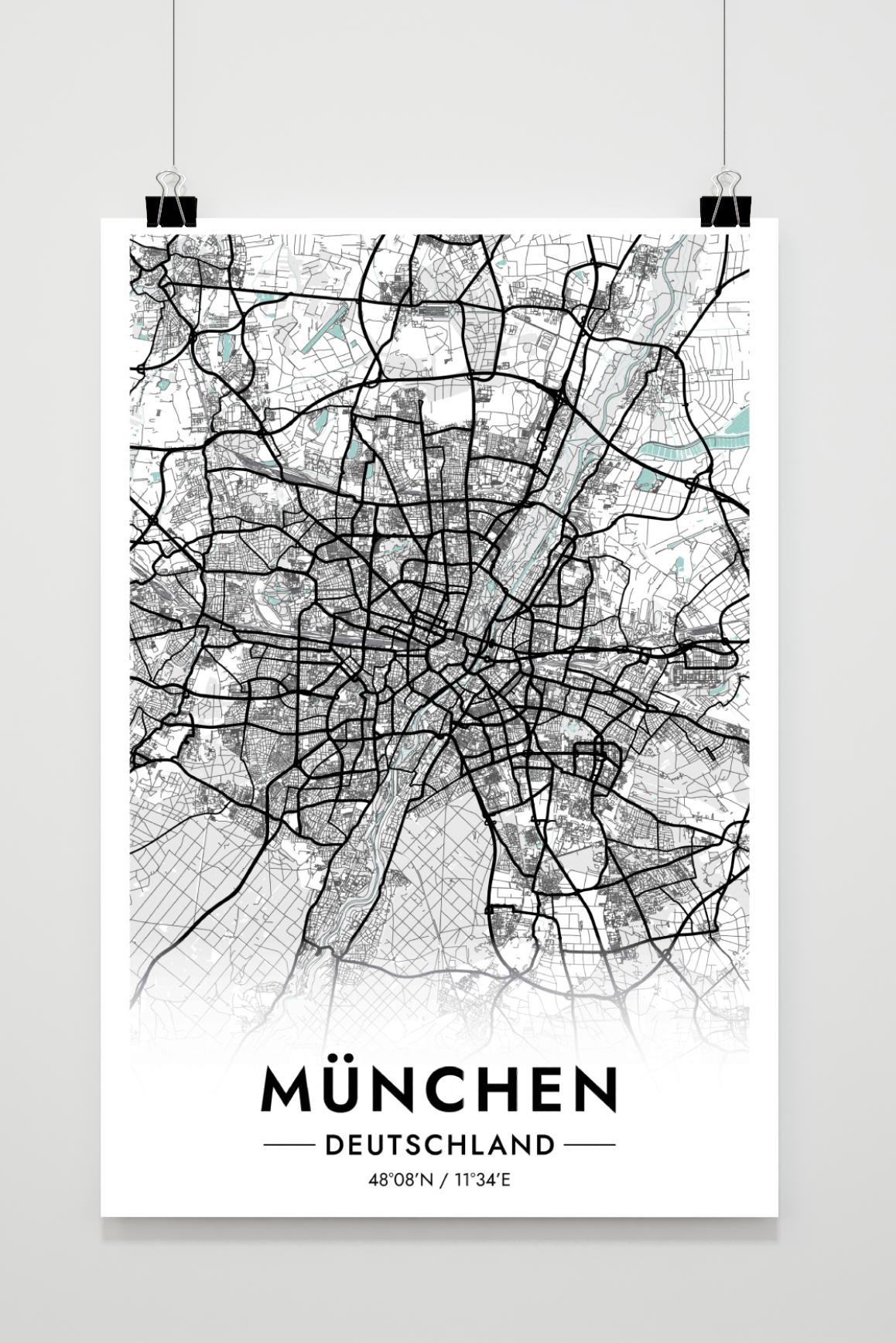 Munich Carte Allemagne dans un intérieur