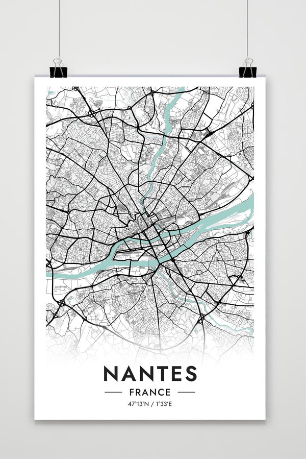 Affiche Nantes Carte France