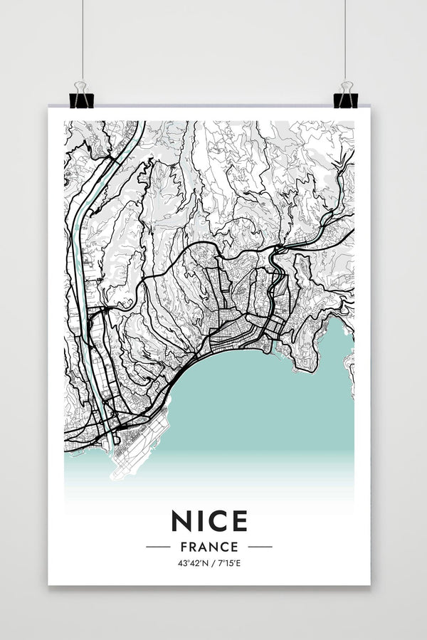 Affiche Nice Carte France