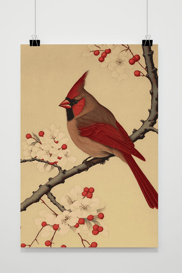 Póster Pájaro Arte Japonés de 25 Artstreet