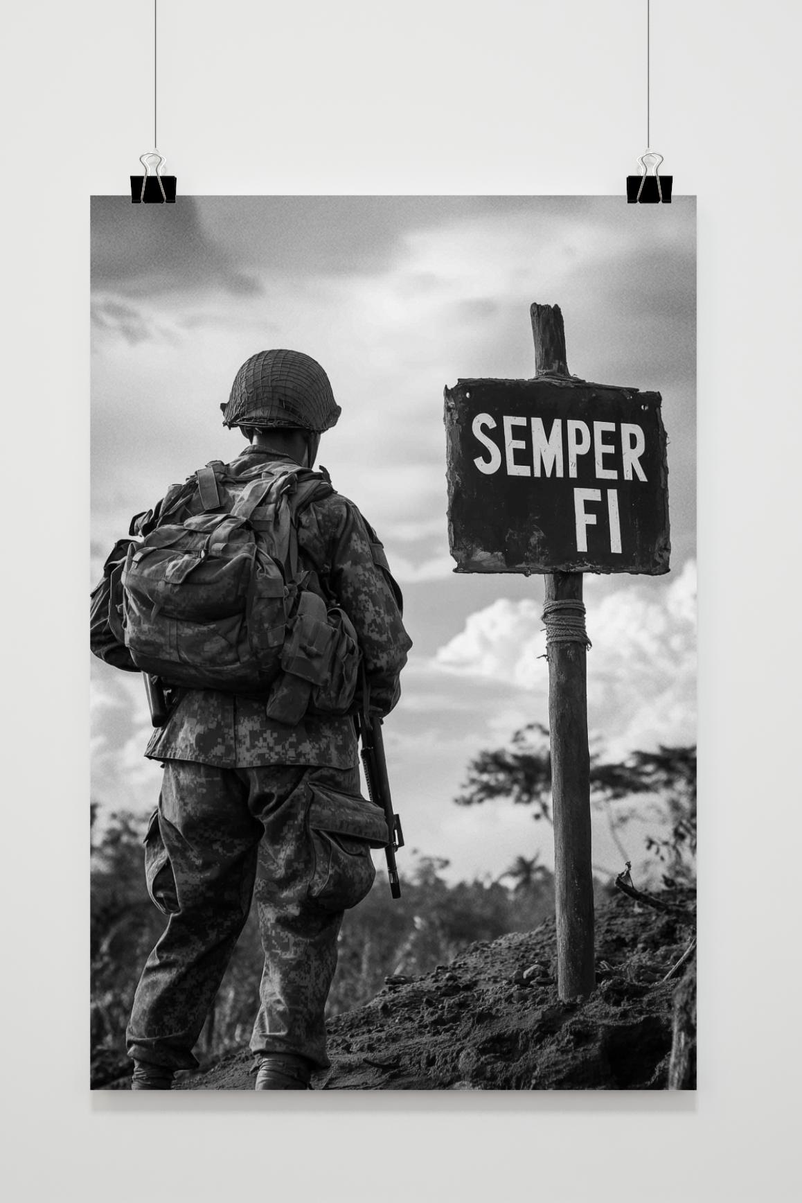 Affiche Semper Fi Soldat de 25 Artstreet