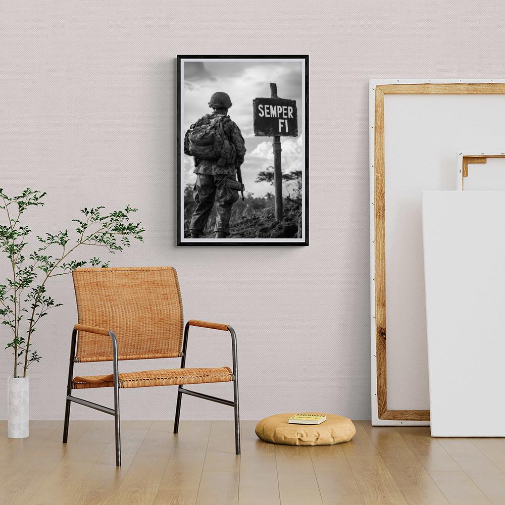 Semper Fi Soldat dans un intérieur