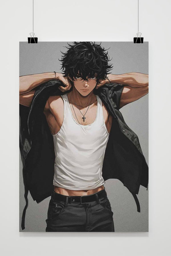 Póster Hombre Anime