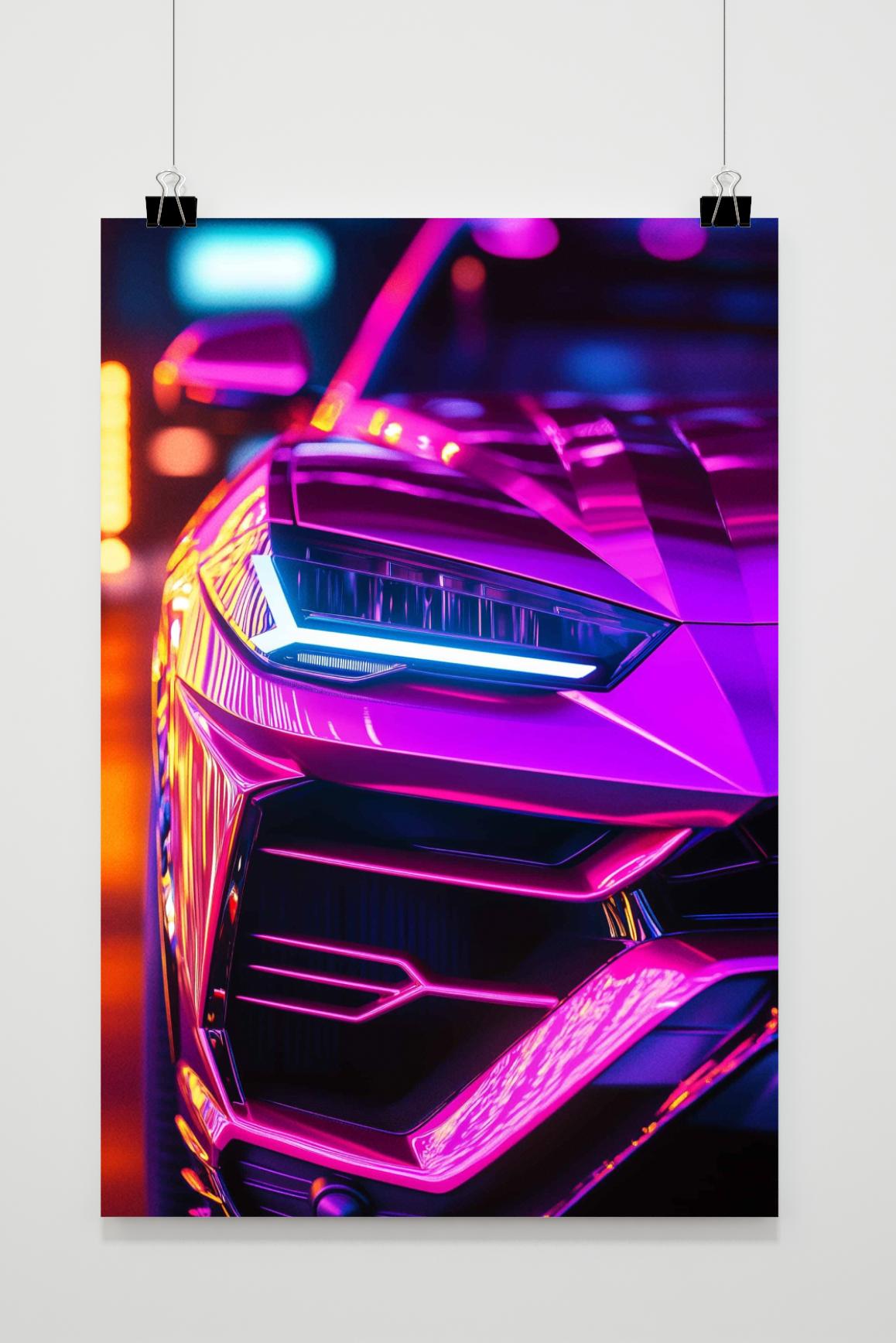 Affiche Voiture de Sport Rose de 25 Artstreet