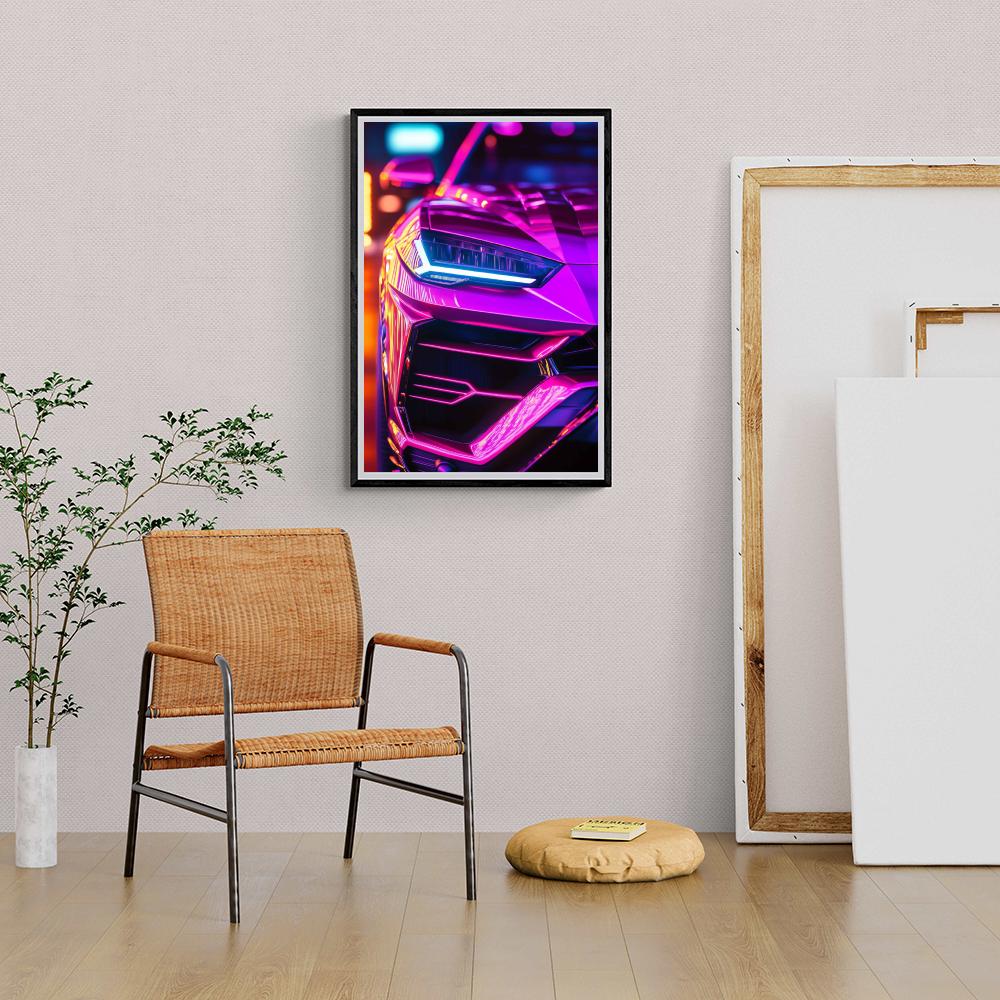 Voiture de Sport Rose dans un intérieur
