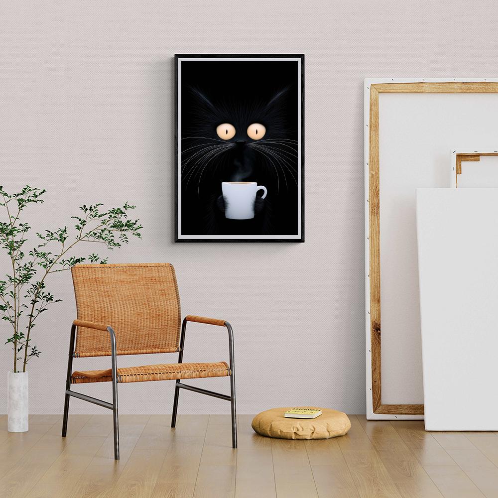 Café et Chat dans un intérieur